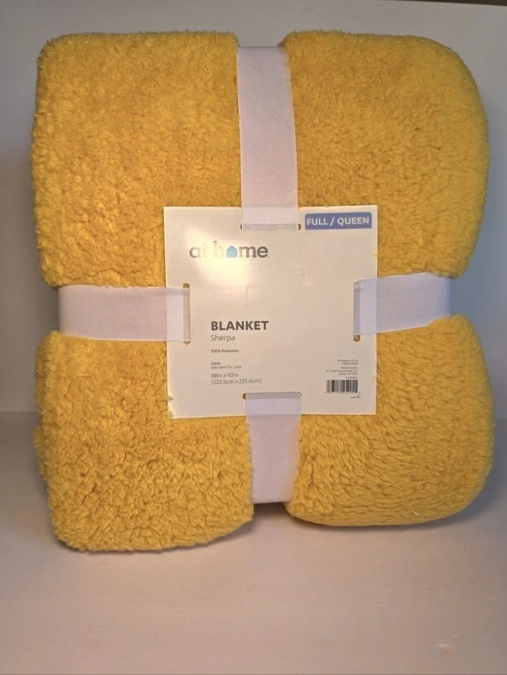 NWT At Home Cozy Mustard Yellow Sherpa Blanket - Full/Queen Sz 88